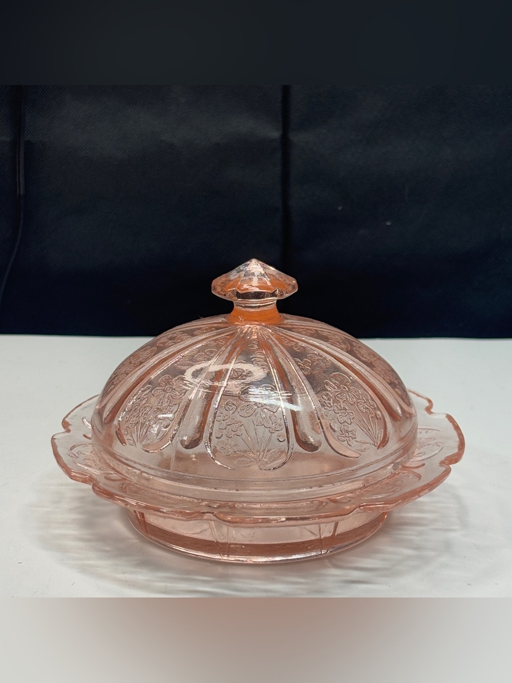 Jeannette Pink Cherry Blossom Butter Dish With Lid - Picture 2 of 9